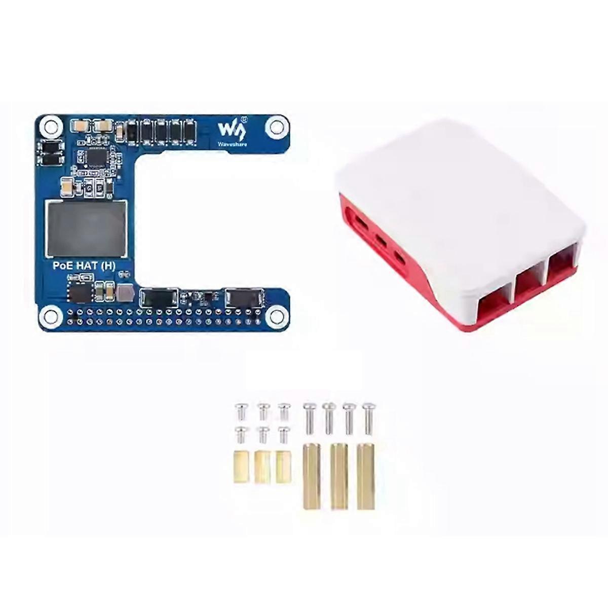 for 5/CM5 PoE HAT Power over Ethernet HAT(H) 5V 5A Support 802.3af/At with Case for RPI 5/CM5