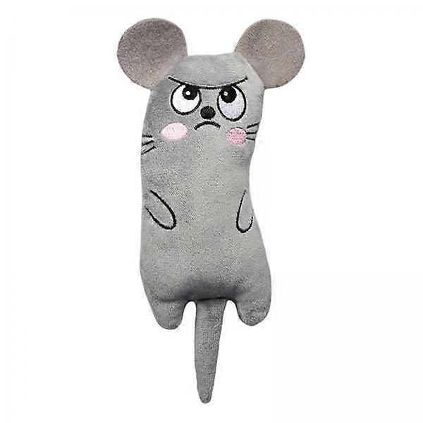 2xChew Grinding Play Toys Pillow Catnip Toy Cat Scratch Gray