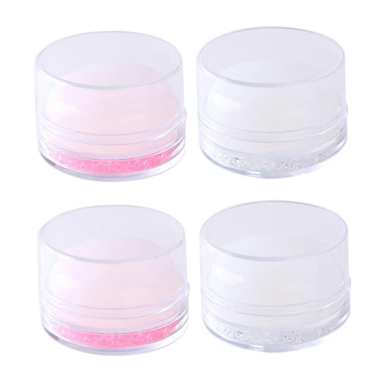 Silicone Nail Art Stamper Kit - 2 Sets for DIY Manicure, Includes 4 Stamping Plates, Nail Printing Tool