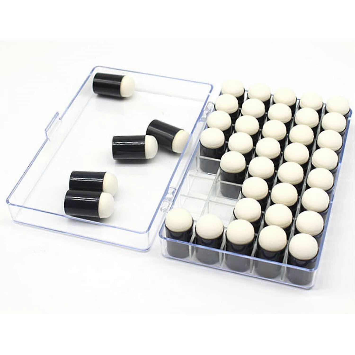 40pcs Finger Sponge Daubers Set for Painting, Card Making, DIY Crafts with Storage Box - Multi-Color Craft Sponge Tools