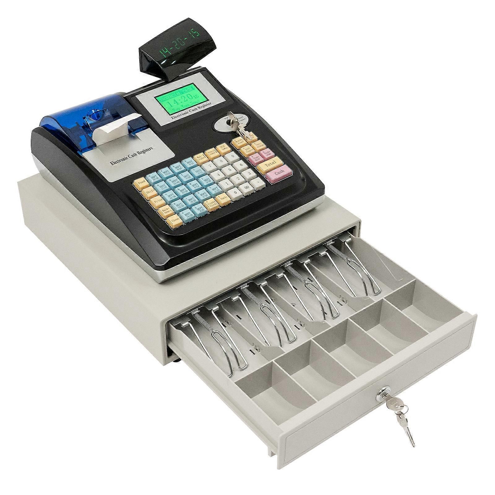 Business Electronic Cash Register with Double LED Display & Cash Drawer Supports Multiple Payment Methods Retail Electronic Cash Register