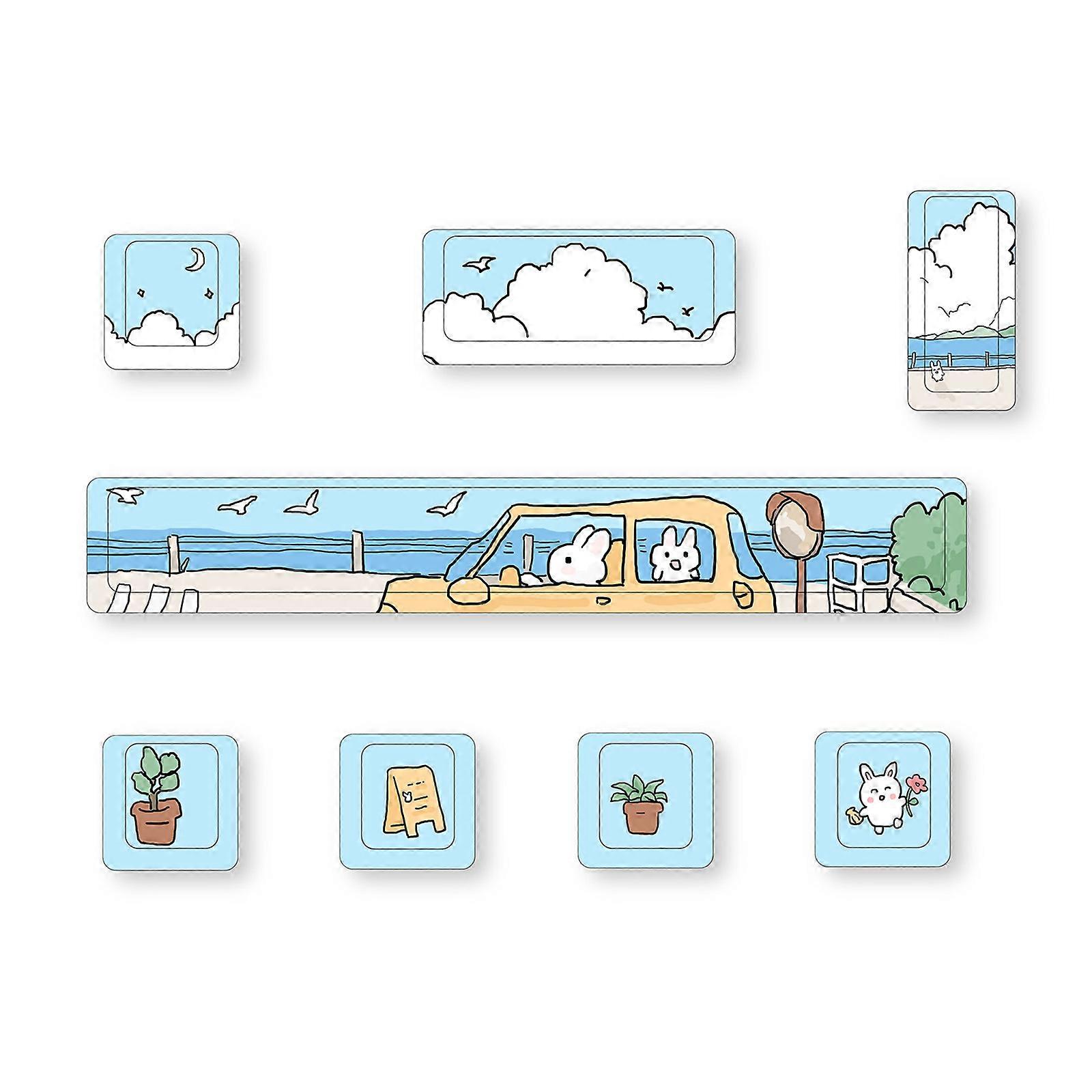 8Key Customed Mechanical Keyboard Keycaps ESC Enter 6.25u Space Bar  PBT Cherry Profile Novelty Key Cover Keyboard DIY