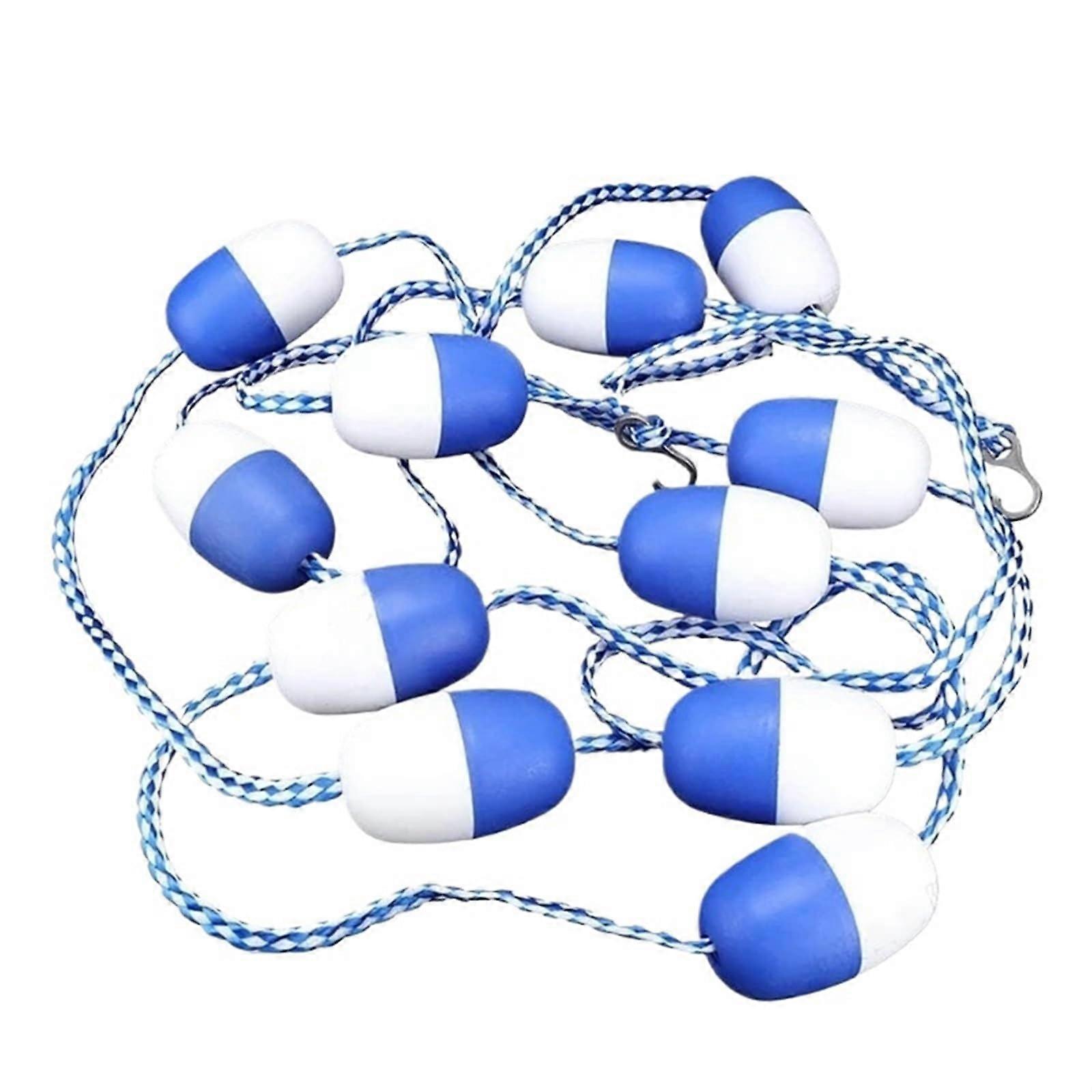 Swimming Pool Rope Blue 20ft Safety Divider Line with Hooks for Pool Safety and Organization