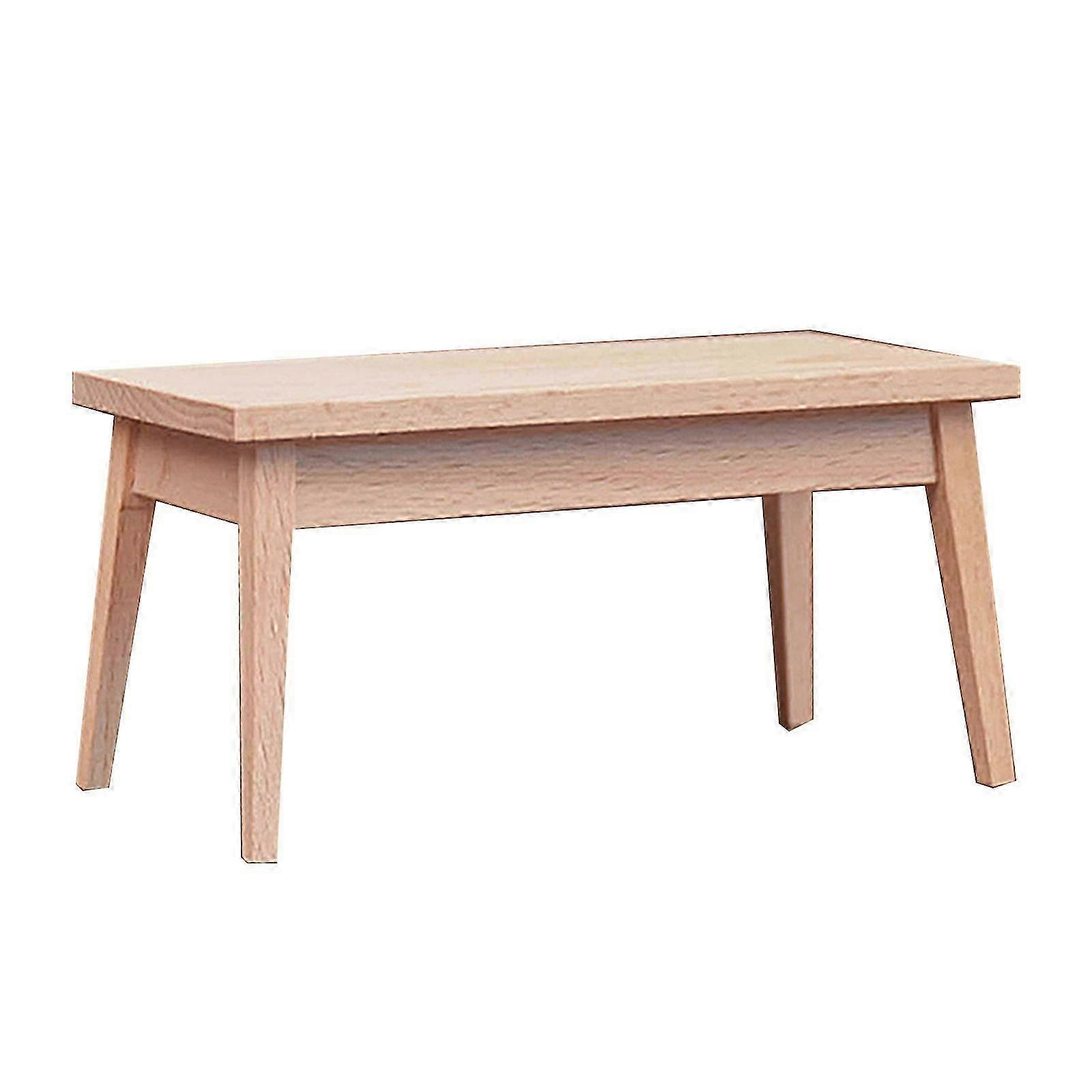 Tavolo/sedia in miniatura in legno grezzo in scala 1/12, accessori per case delle bambole per la visualizzazione di scene realistiche, decorazioni per case delle bambole
