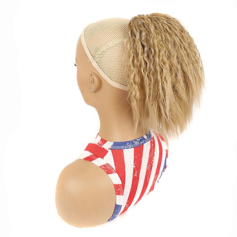 LS868 Drawstring Fixed Corn Perm Curly Wig Fluffy Short Ponytail Wigs, Color: 16