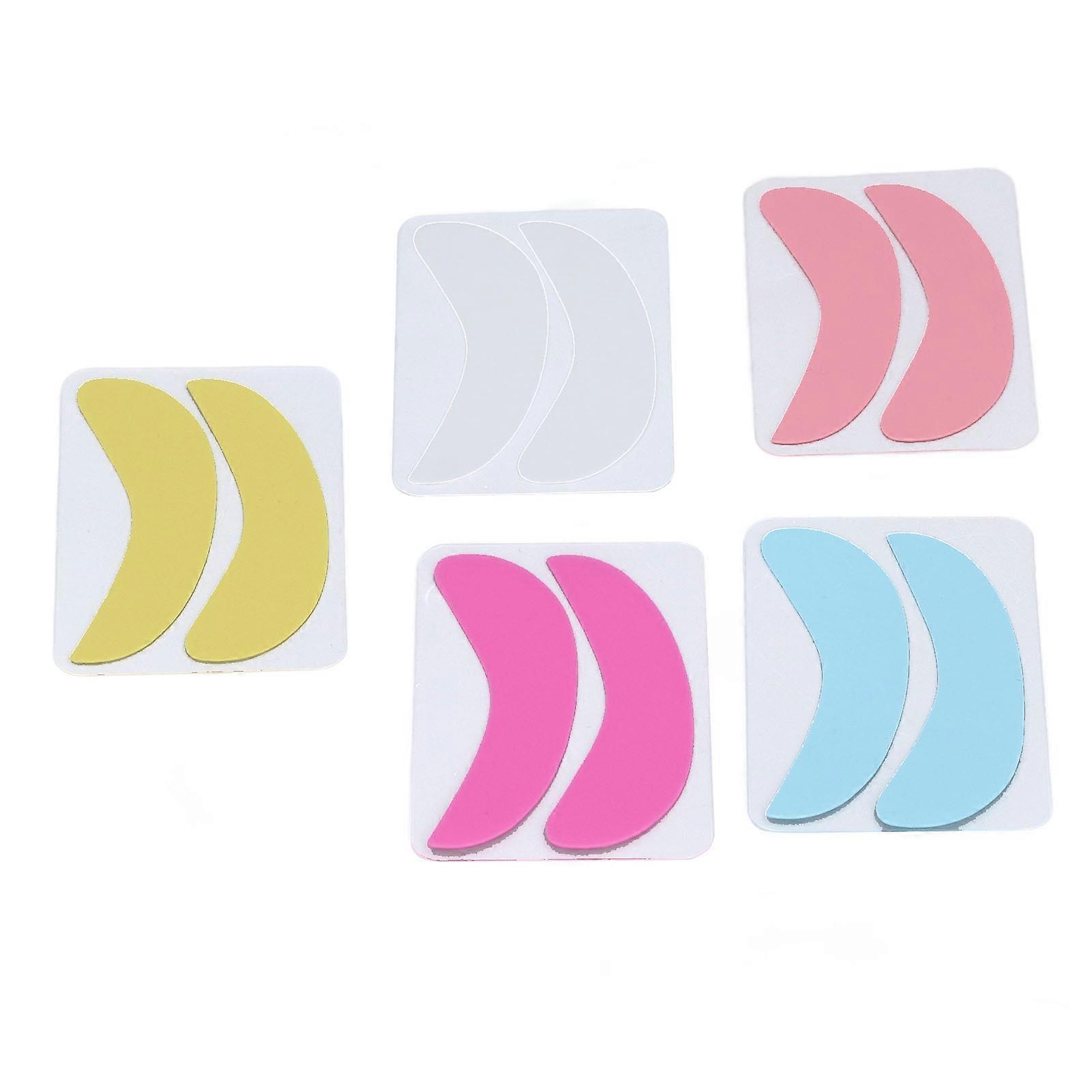 5 Pairs Eyelash Extension Under Eye Pads Half Moon Shaped Reusable Silicone Lash Grafting Eye Pads 