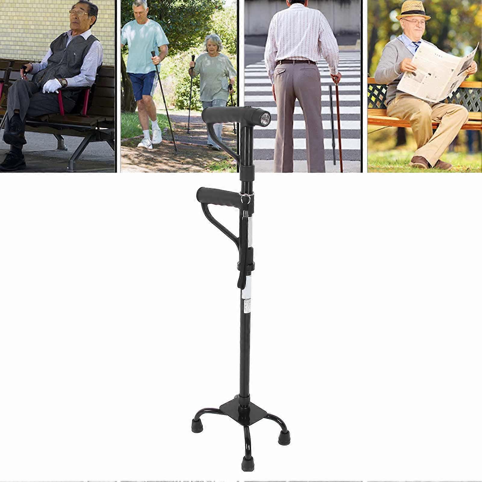 Quad Wandelstok Antislip Lichtgewicht Ergonomie Multifunctionele Loopkruk 