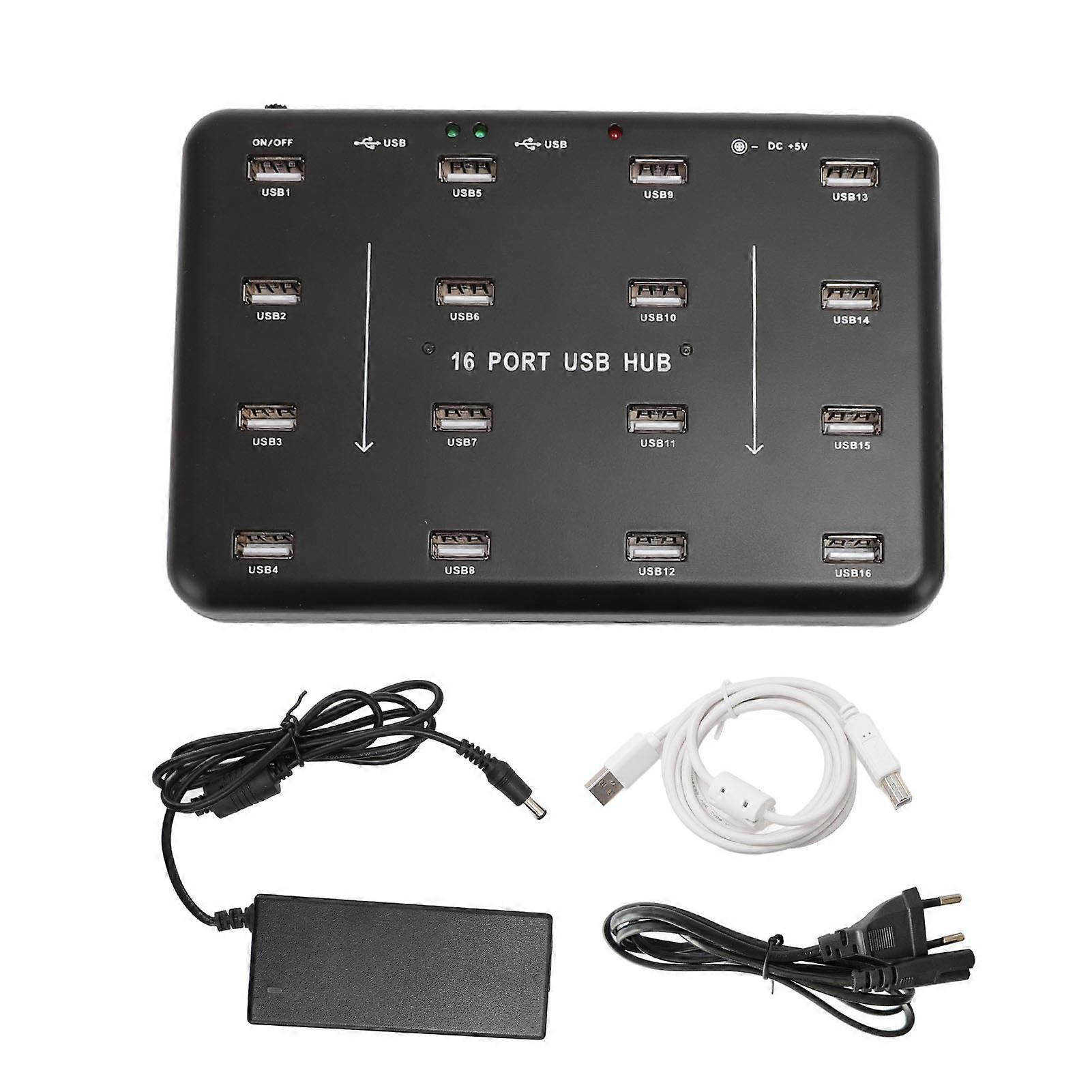 16 Port USB2.0 Hub U Flash Disk Duplicator Copier Powered USB Splitter EU Plug