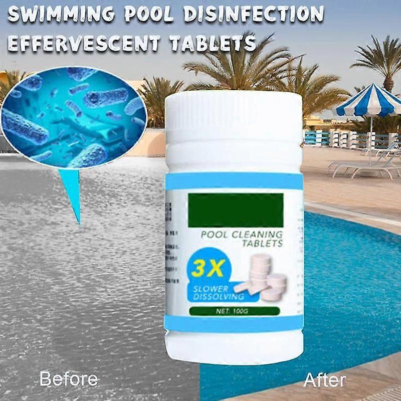 100Pcs Pool Cleaning Tablet Effectively Purify Water Crystal Clear Pool Cleaners