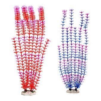 Oversized Aquarium Plant For Fishtanks Environment Artificial Water Grass Tall Water Plant with Ceramic Base Anchored