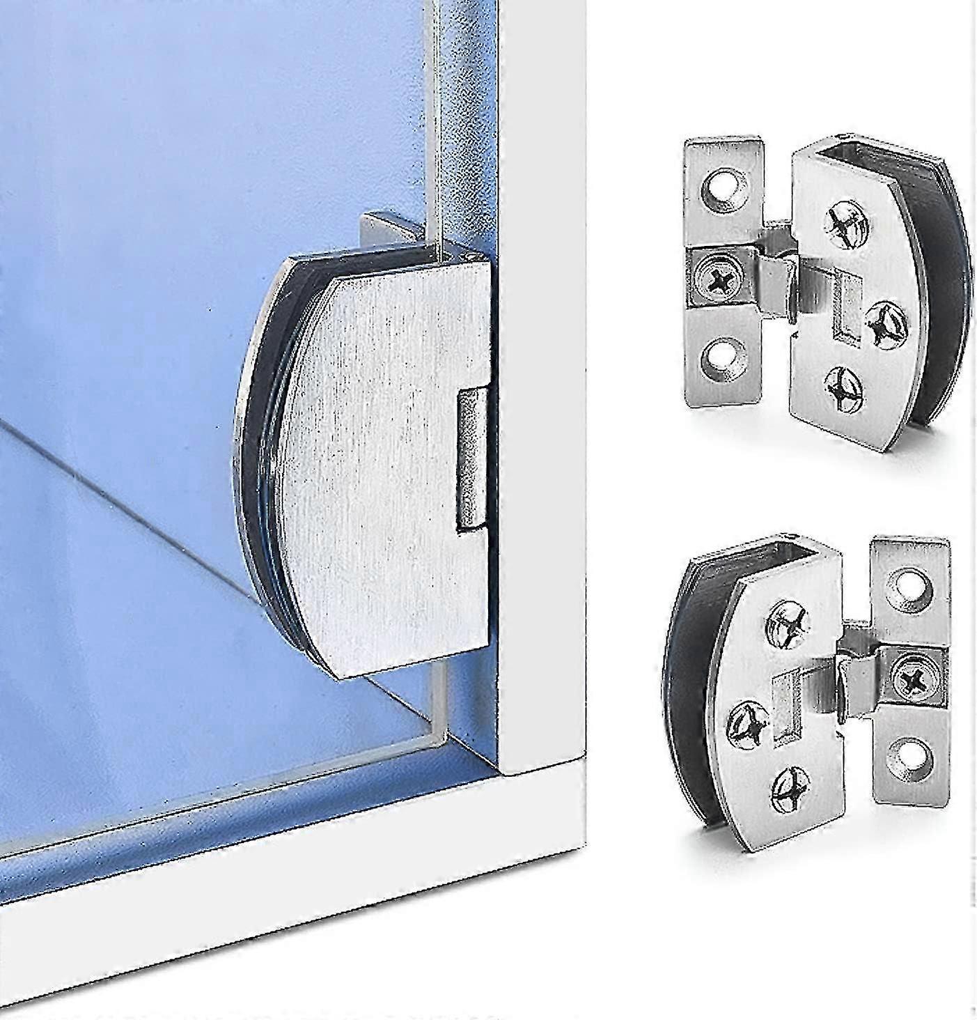 2 Pcs Glass Showcase Hinges for Wine Cabinet Cupboard
