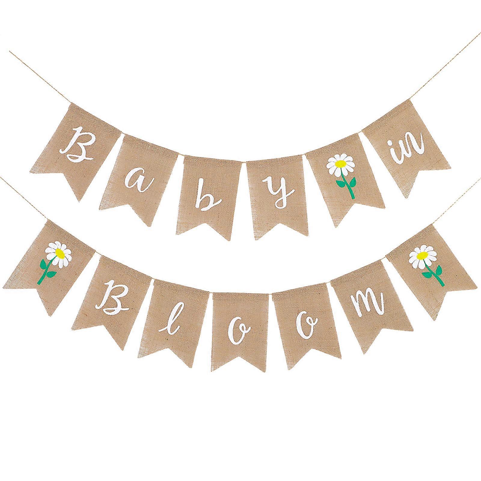 Quality Linen Bunting Garland, Enhances Any Baby Celebration or Event Space