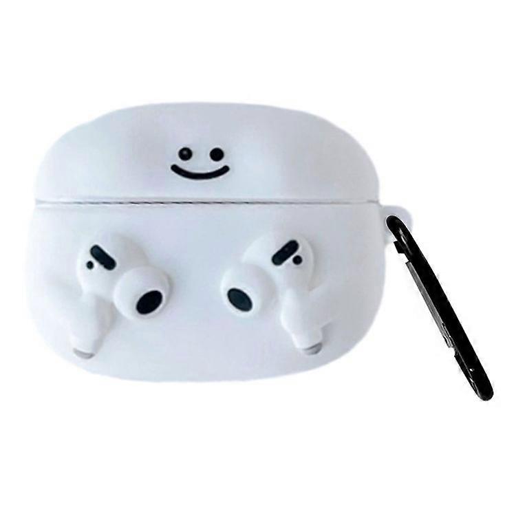 Compatible For AirPods Pro 2 / AirPods Pro Silicone Cover Cartoon Expression Earphone Protective Case with Anti-lost Buckle