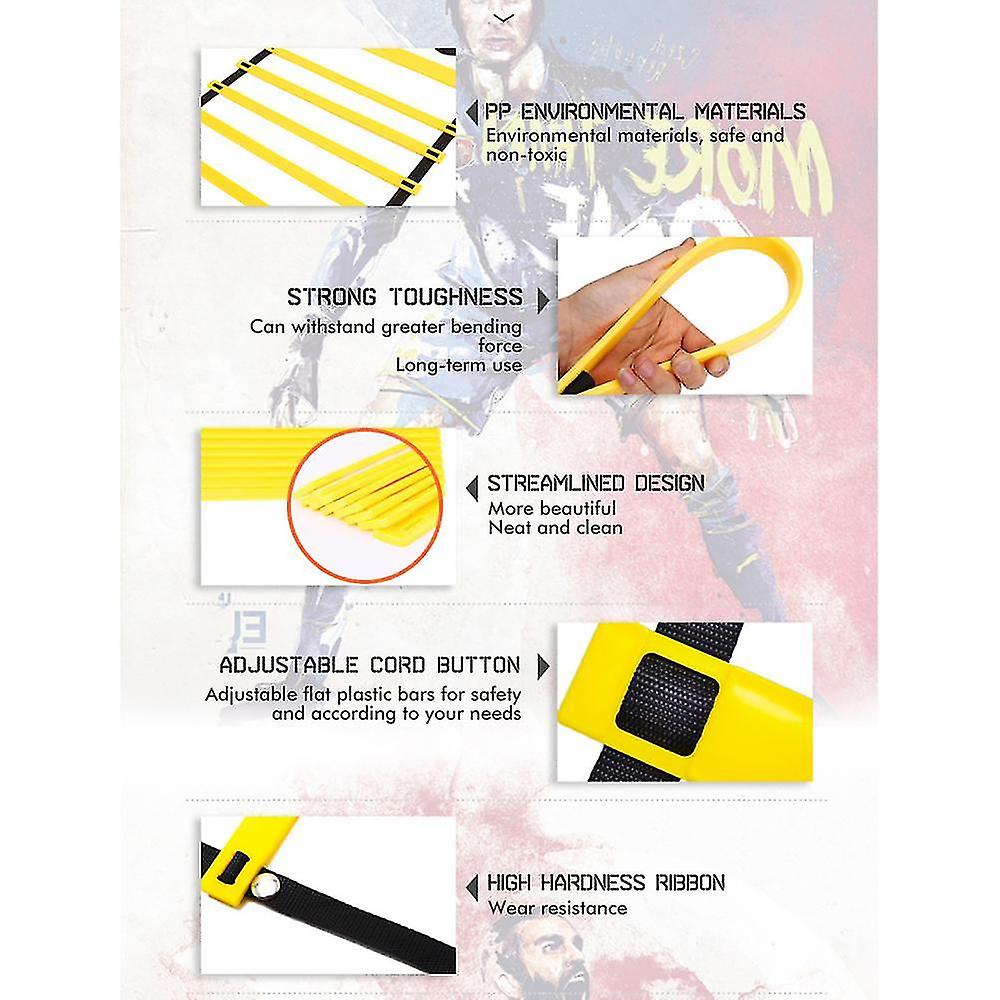 Scala Di Agilità SANON 4M Con 8 Pioli Regolabili - Per Allenamento Calcio, Fitness, Velocità, Con Custodia, Interno/Esterno - Foto 7