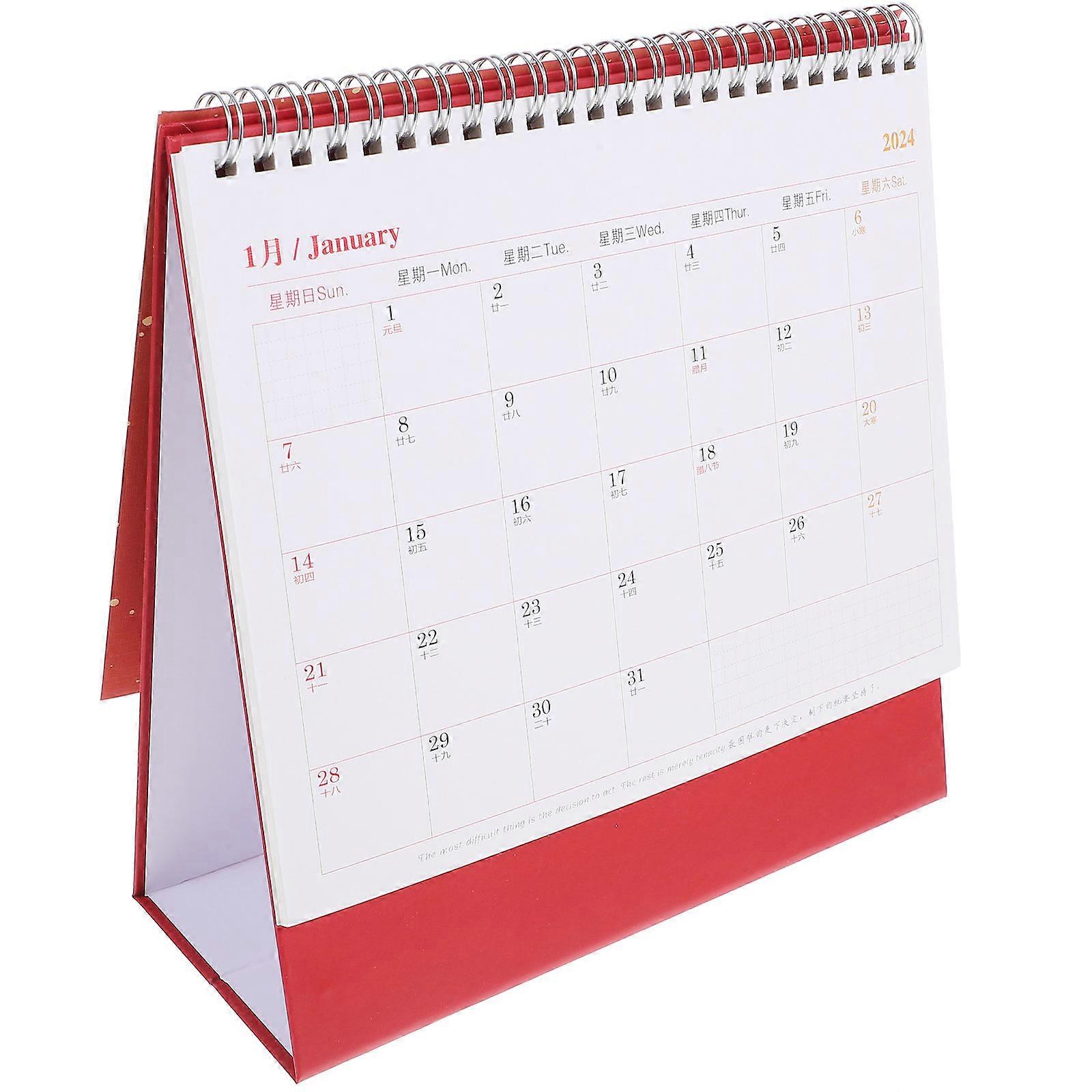 Desk Calendar Monthly Planner Schedule Record Office Desk Accessories A5 Size Multi Color 21X8.5X21.5CM Use 1Pcs