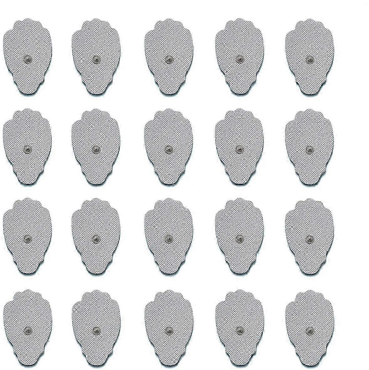 20 Reusable Snap Electrodes for TENS/EMS Units - Compatible with Various Brands, Lasting Up to 25 Uses