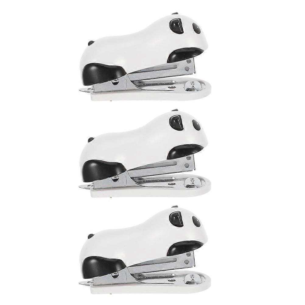 Panda Stationery Mini Stapler for Desk Crafts Portable Handheld Students Teachers 3Pcs