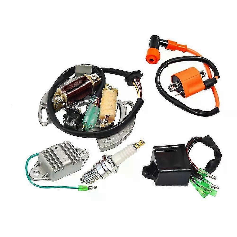 Ignition Coil Spark Plug CDI Box Voltage Regulator Rectifier & Stator Kit Suitable for Yamaha Blaster YFS200 97-01