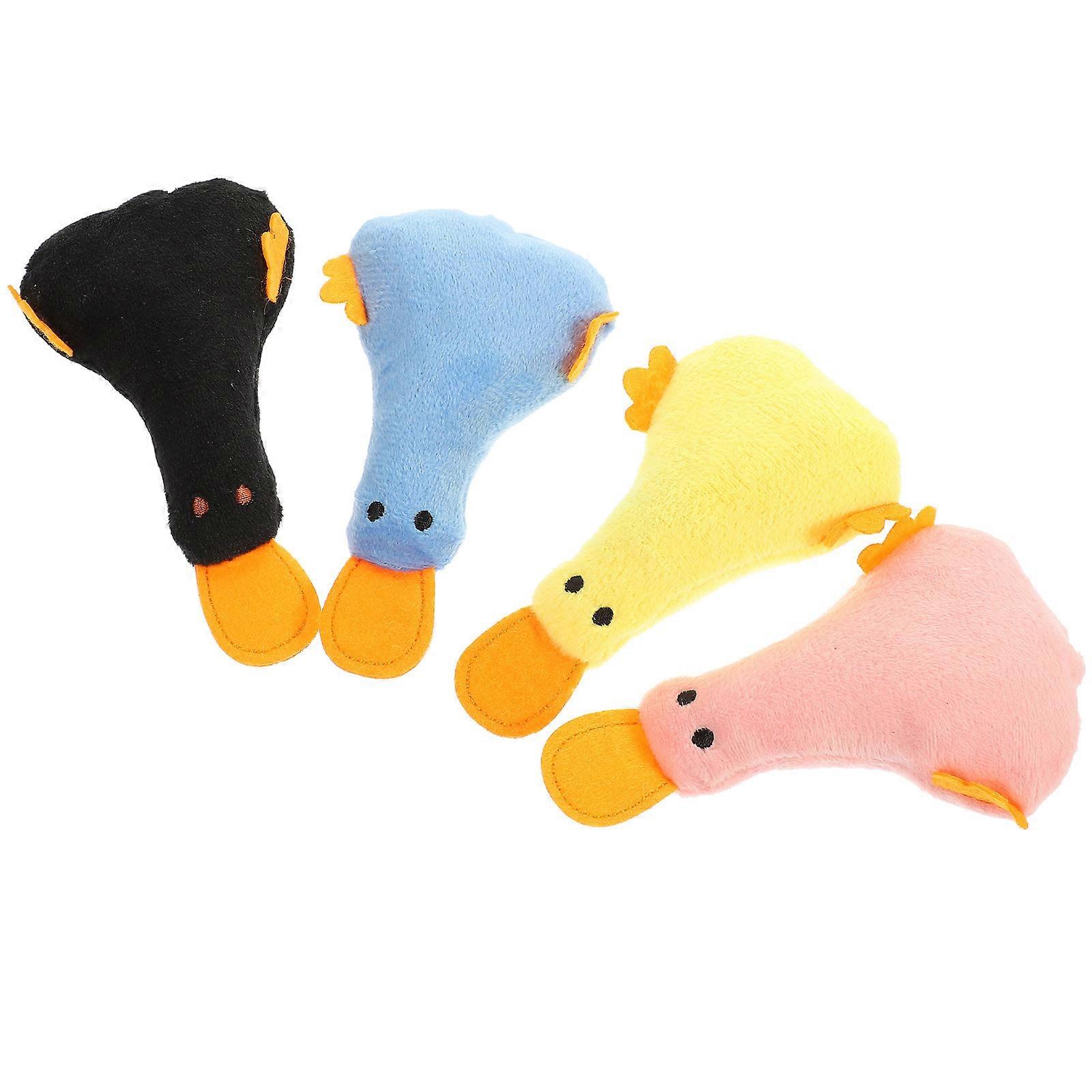 Small Cat Toys Plush Catnip Toys Yellow Color Indoor Playtime Cat Teasing Toys 4Pcs