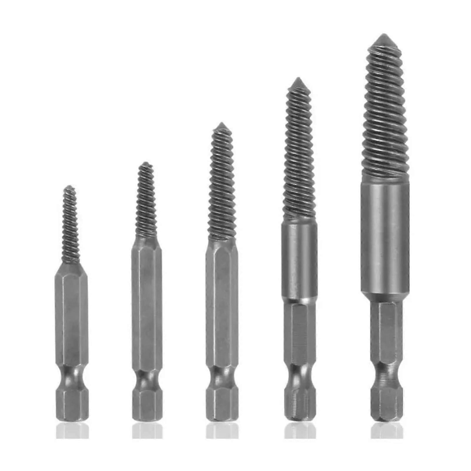 Screw extractor for damaged and stripped screws, 5piece set