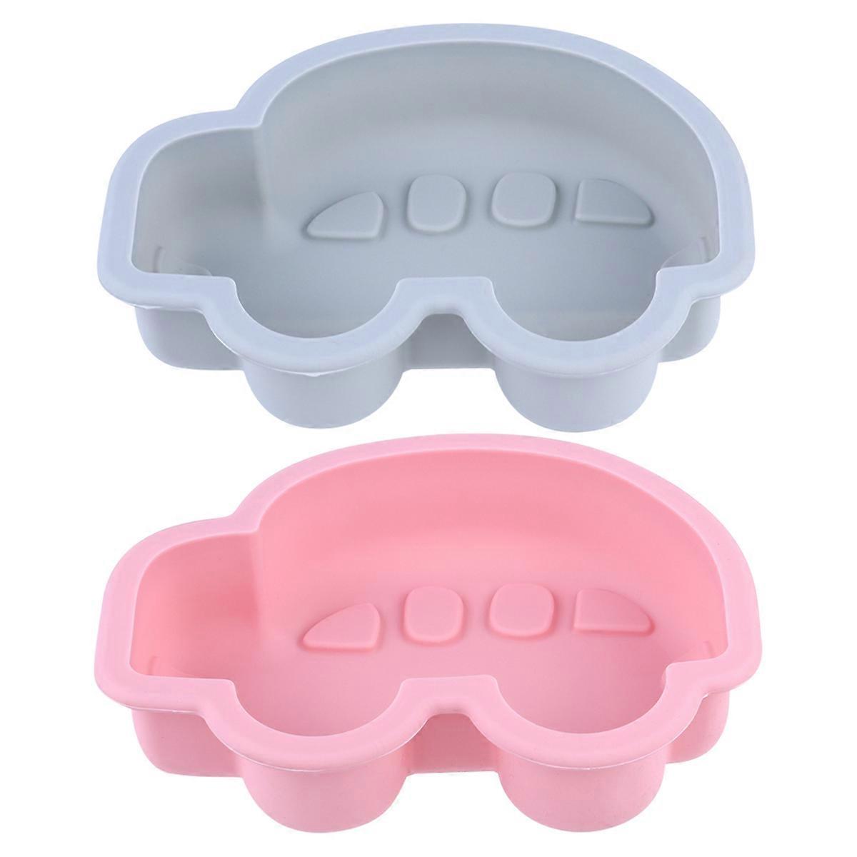 Cake Pans Sets Baking Easy Release Car Shape Silicone Molds Assorted Color for Chocolate 2Pcs