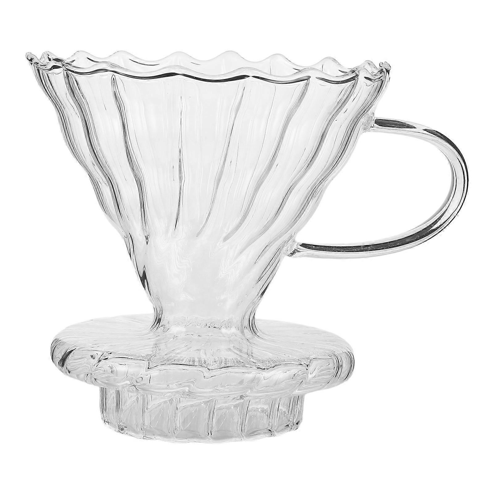 Coffee Machine Funnel Reusable Filter Cup Transparent Glass Brew Coffee For Travel Camping Sleek Design 1Pcs
