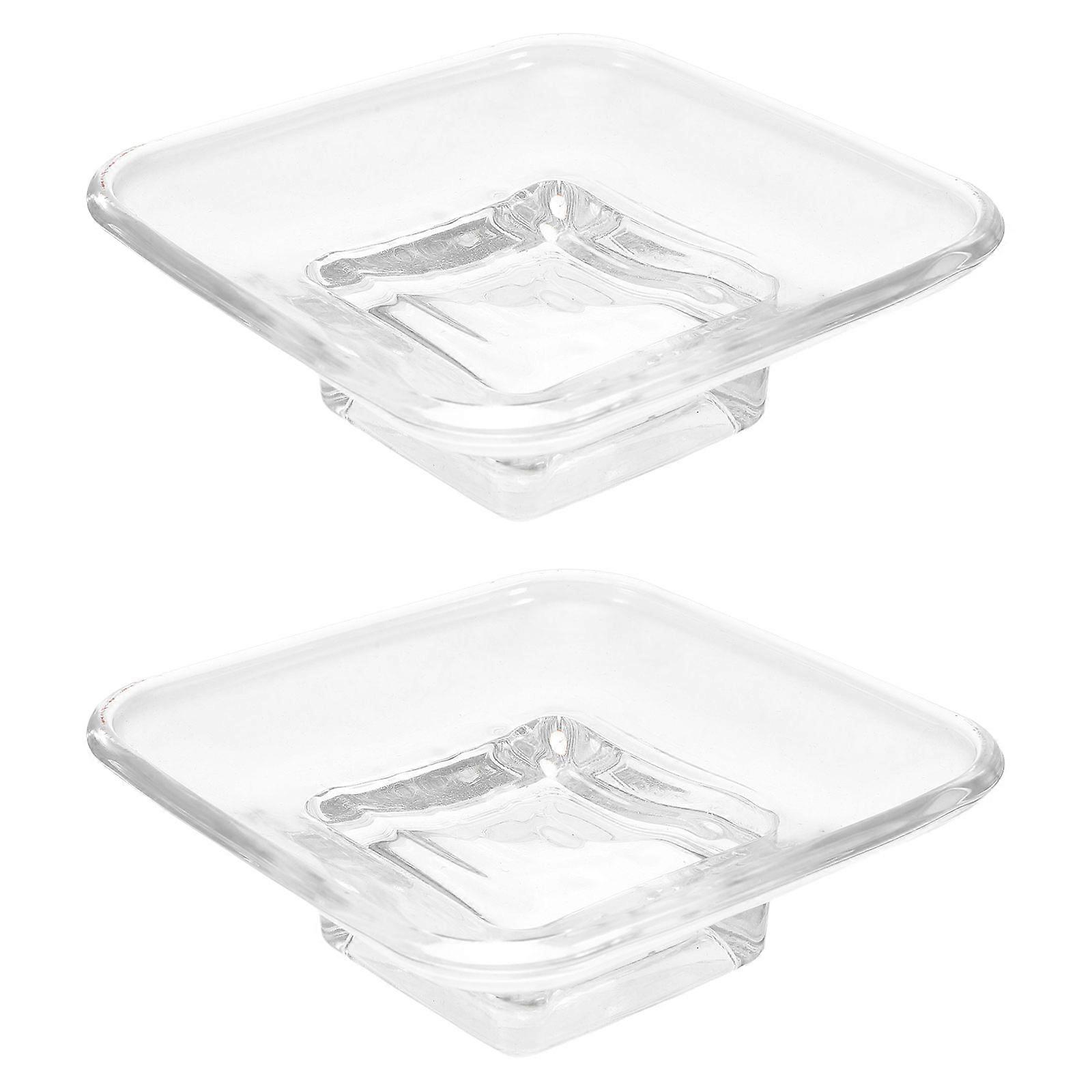 Elegantes 2er-Pack Seifenablage aus Glas für Bad, Küche oder Waschtisch - Stilvoller Seifenhalter mit rutschfestem Design