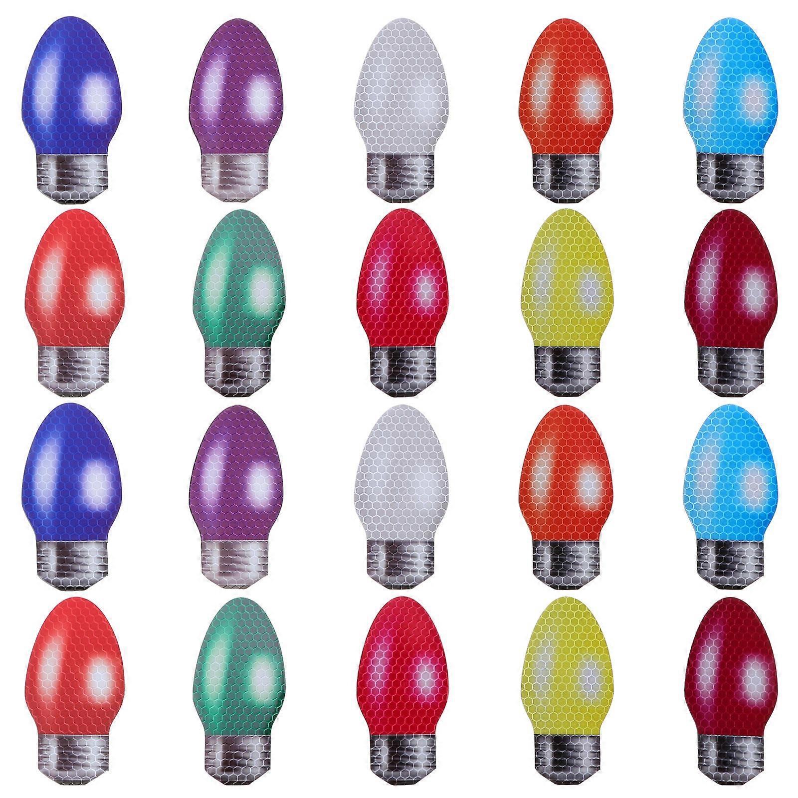 Christmas Light Bulb Refrigerator Stickers – 20pcs set for Fridge, Garage, Mailbox & Kitchen Metal Decorations