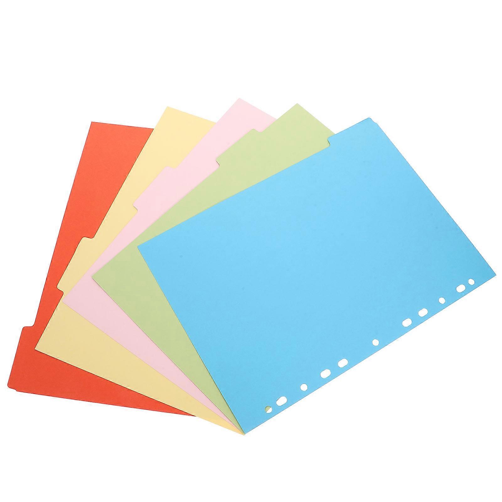 Tabbed Dividers Paper Binder Dividers Document Separation Office Use 5 Sheets
