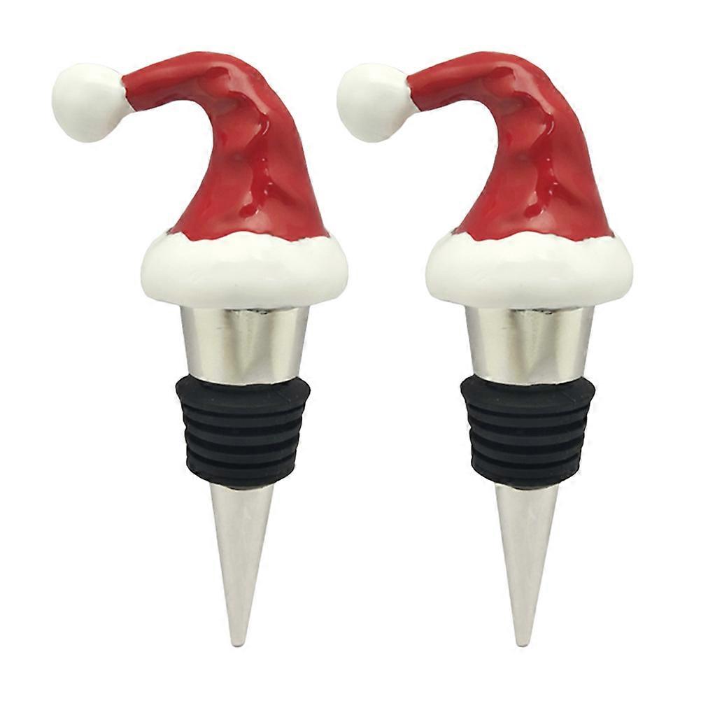 Decorative Wine Stoppers Eye-Catching Round Edges Prevent Taste Change 2Pcs