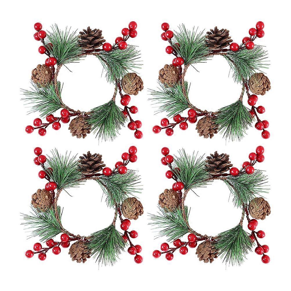 Wreath Rings Round Shape Assorted Color Christmas Party Table Decoration
