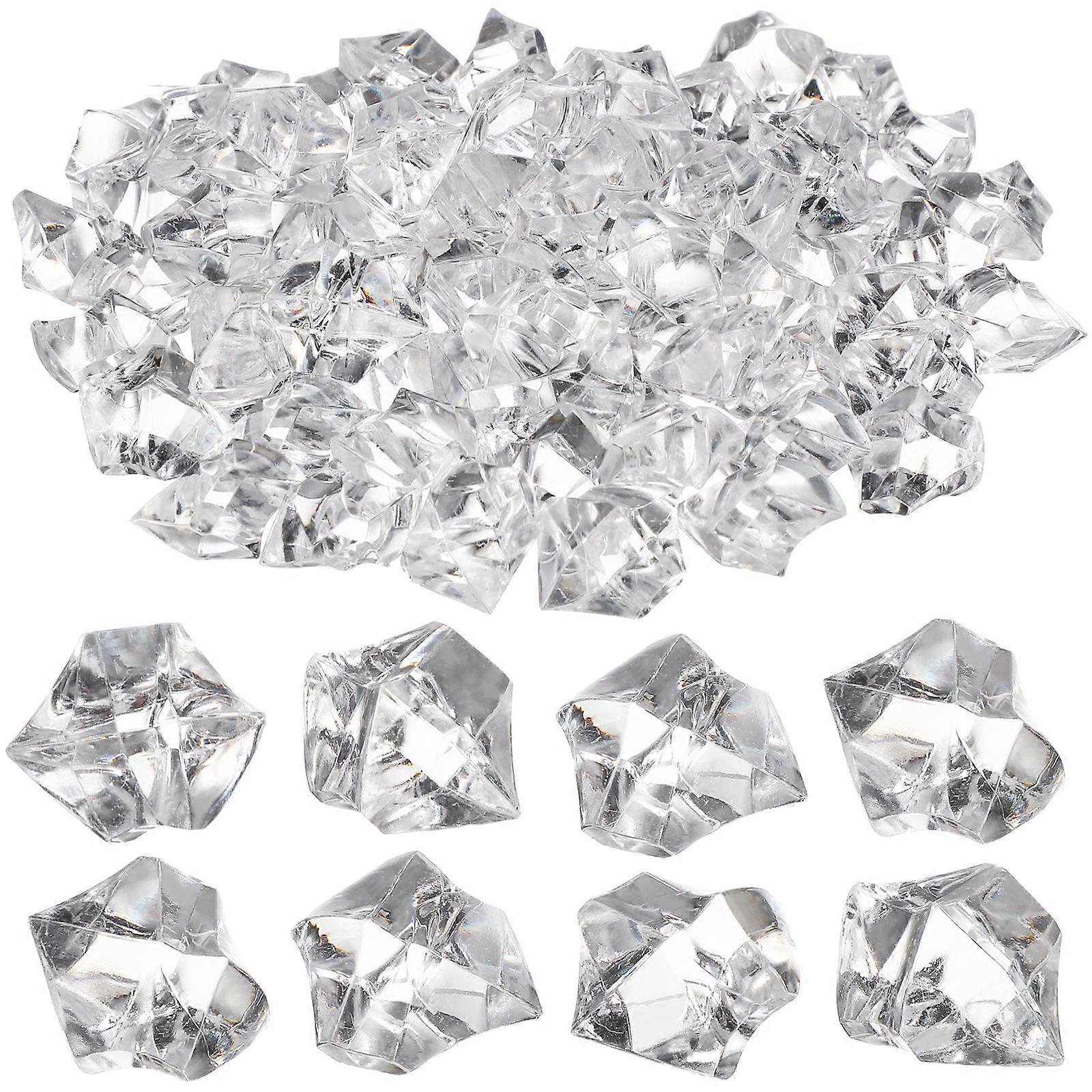 Fake Ice Cubes Plastic Ice Cubes for Photographers White 2.50X2.00X2.00CM 100Pcs
