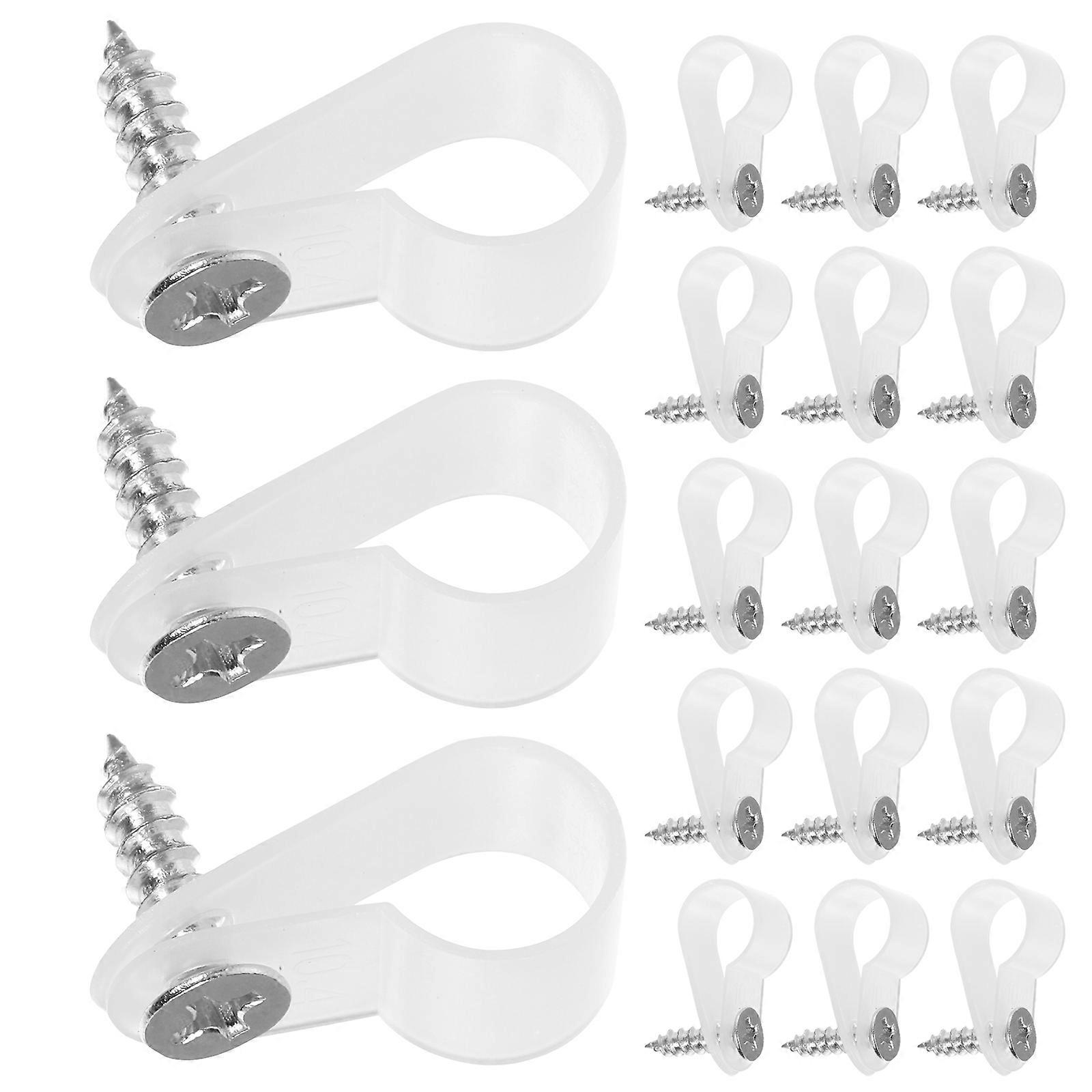 Cable Clamp With Screws R-Type Wire Clips Wall Cord Clips Office Use 2.5X1cm 200Pcs