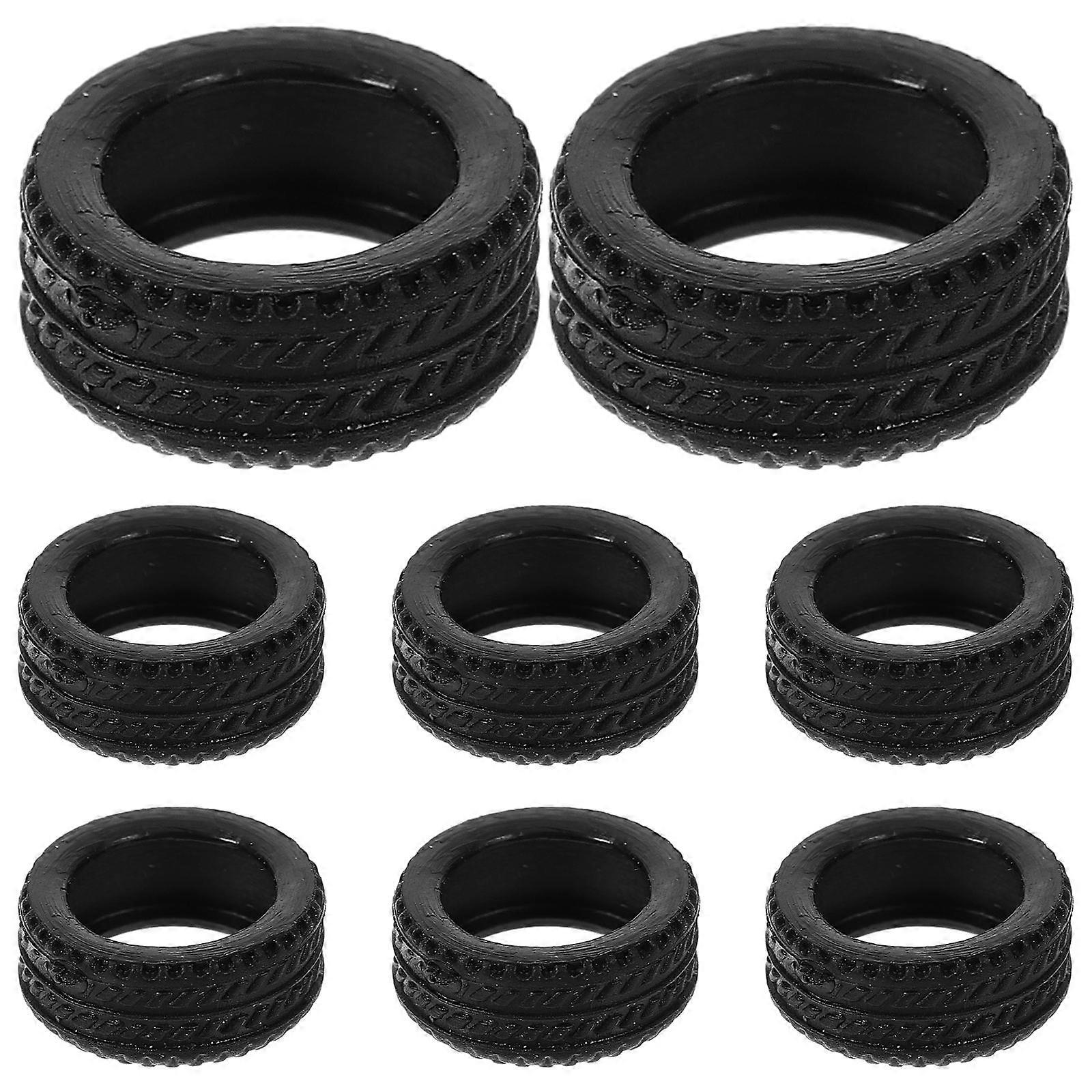 Here's a refined and engaging product description for your item:
**8pcs Replaceable Rubber Tire Skin Covers for Scale RC Car Models – Stylish