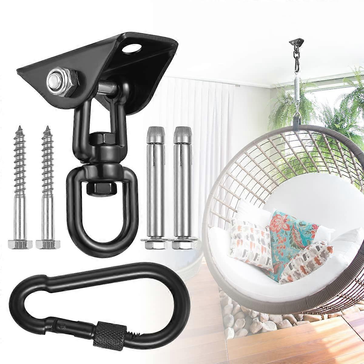 Ceiling Hook Hanging Chair 360° Rotation for Concrete and Wood, Swing Suspension for Trapeze, Yoga, Porch & Playground
