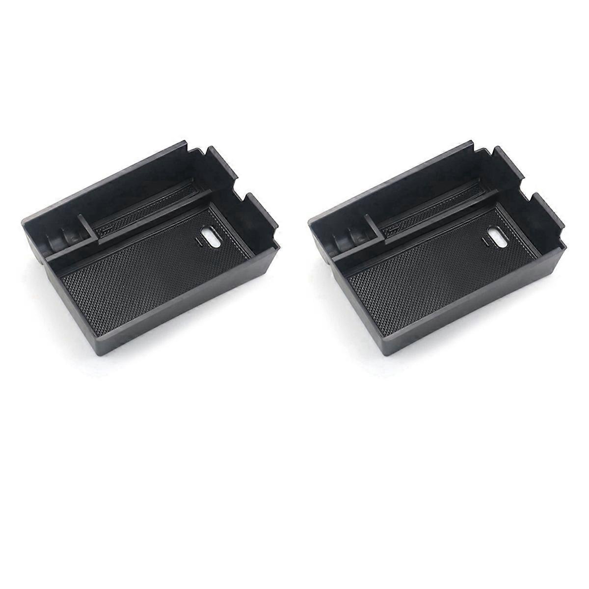 2X for 2022 Centre Console Armrest Organiser Storage Box with Non-Slip Mat Tray Car Accessories