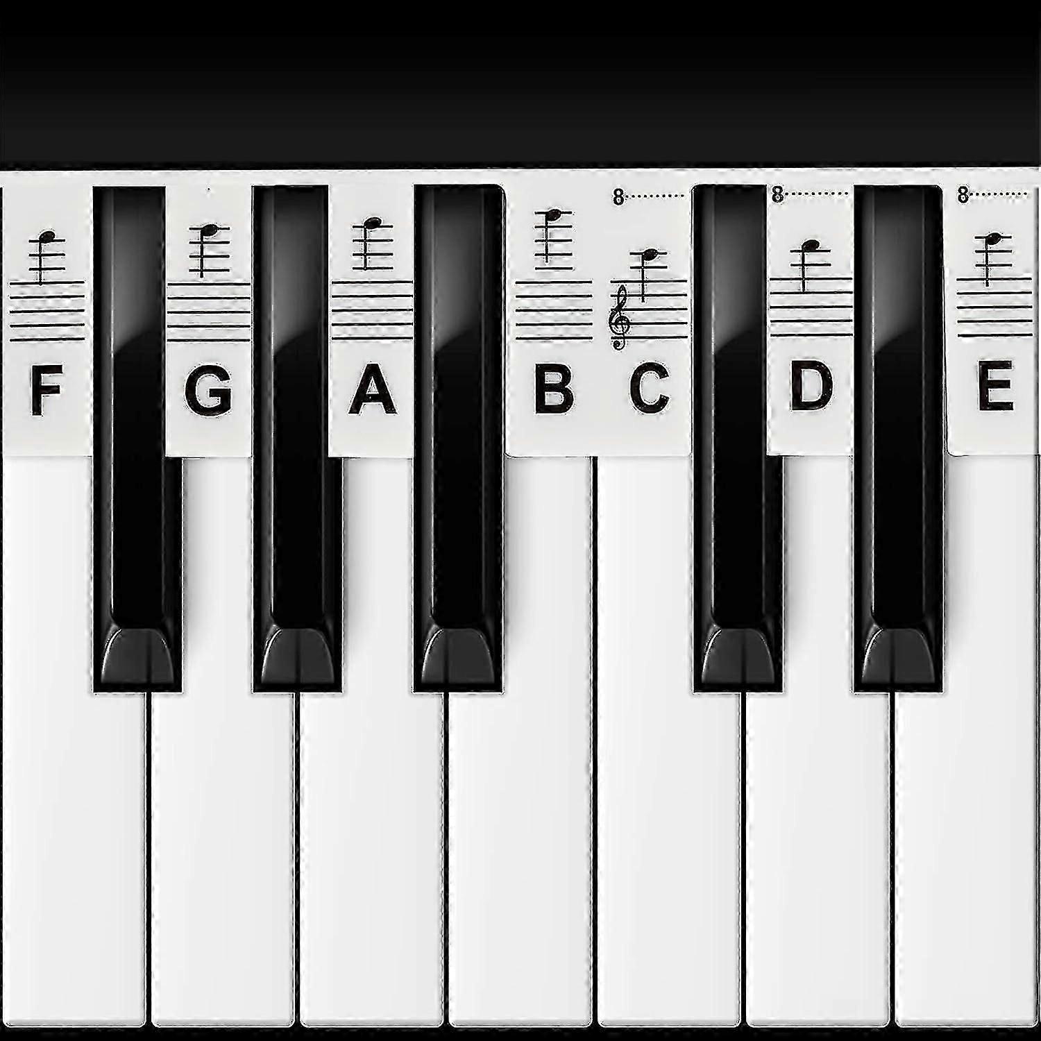 Piano Notes Guide Removable Piano Keyboard Note Labels For Learning, 88-key Full Size, Great Visual Tool For Kids And Beginners (rainbow)