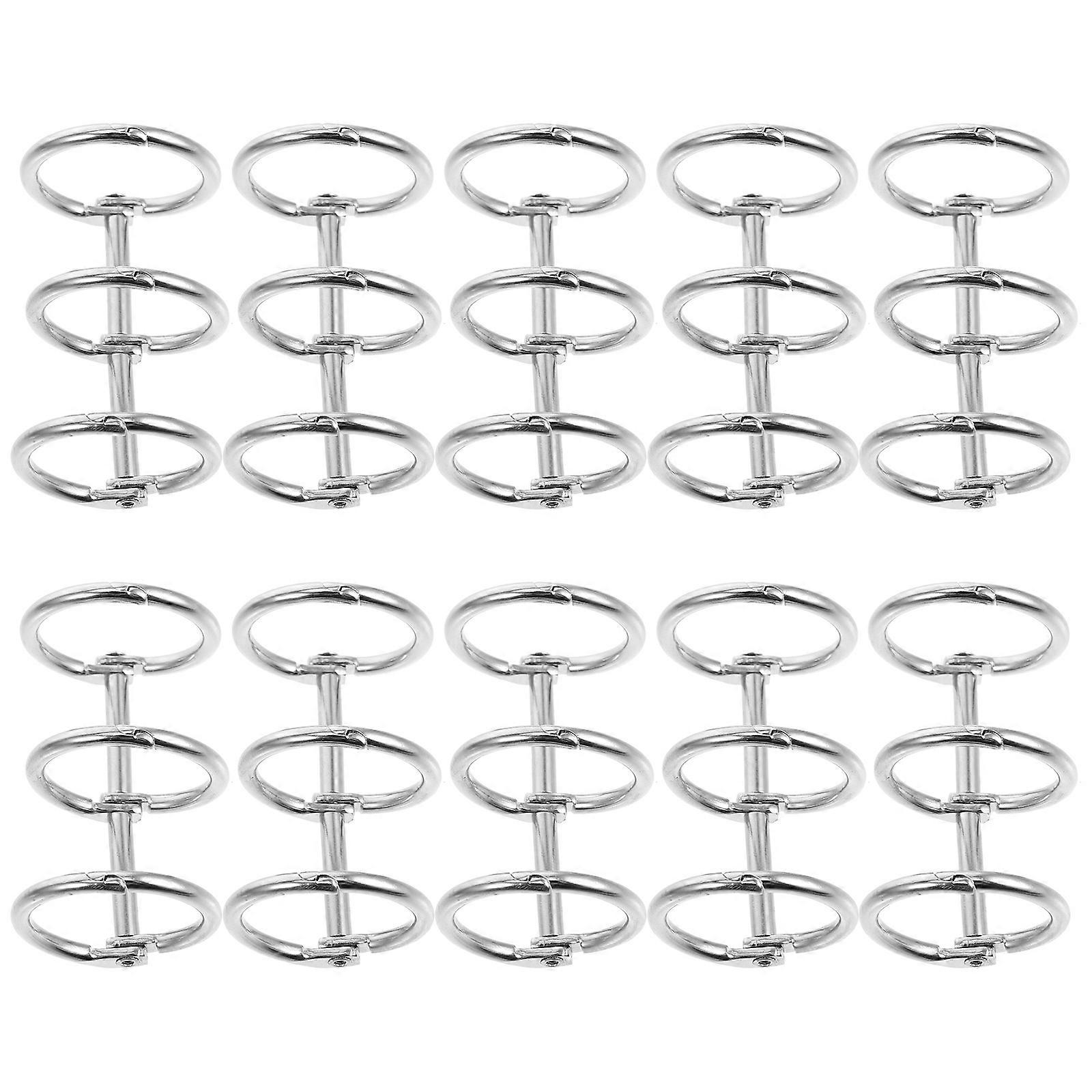 10pcs Openable Iron Binder Rings for Calendar, Notebook, DIY Planner & Scrapbook Accessories – Silver, Inner Clasp