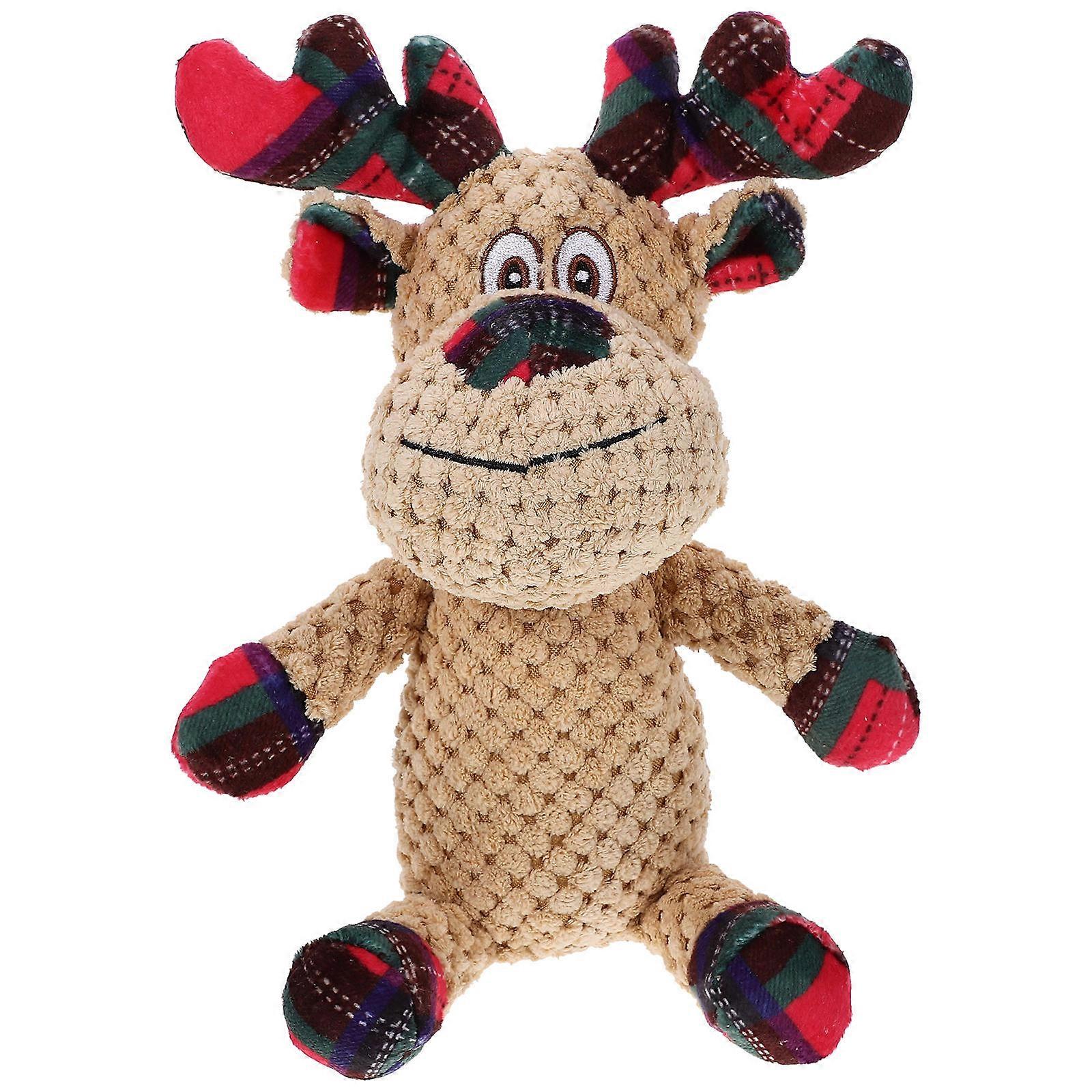 Christmas Squeaky Dog Plush Chew for Small Dogs – Reindeer Design for Play, Teething Relief & Healthy Growth