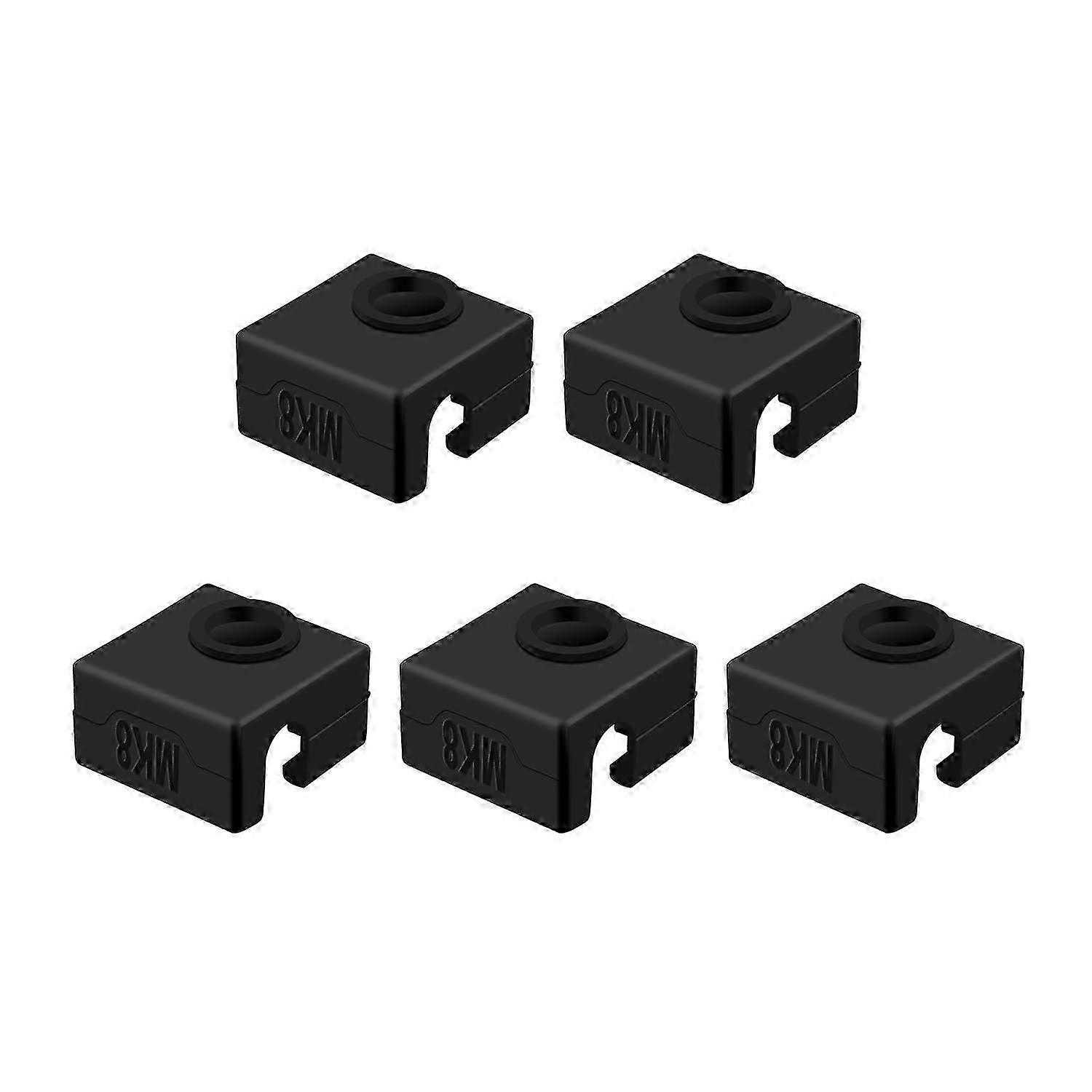 Black-5pcs Silicone Cover for 3D Printer Heater Block - Compatible with CR-10 Ender 3