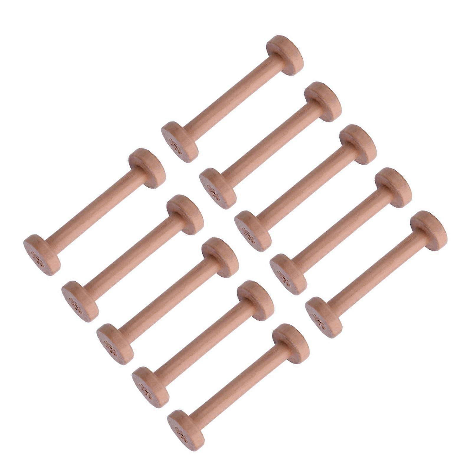 Wooden Thread Spools 10 Pcs For Embroidery Floss And Sewing Thread