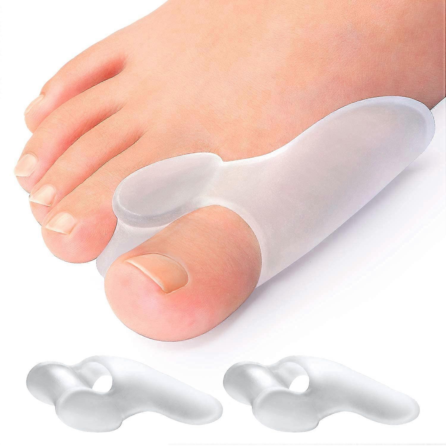 Transparent Toe Separator [10x], improved silicone, 0% BPA, One size - Soft gel silicone, Toe spacer, no product for durable corrector hallux valgus