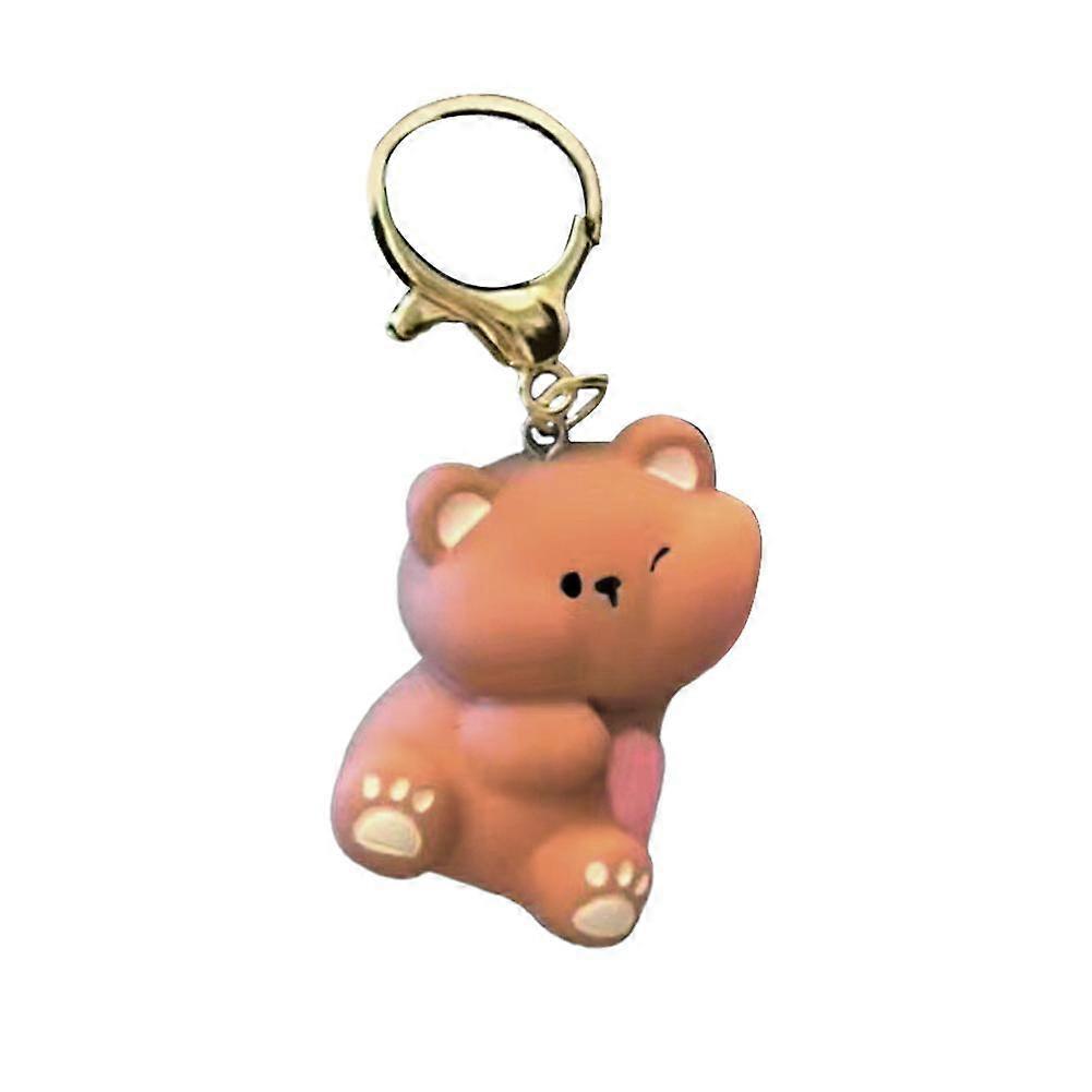 لطيف الكرتون المغناطيسي الدب الحب سلسلة المفاتيح الصغيرة قلادة دمية زوجين هدية