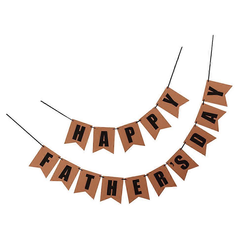 Father's Day Party Decorations Letters Bunting Banner Triangular Flags 7.66x6.09x0.04in 1Set