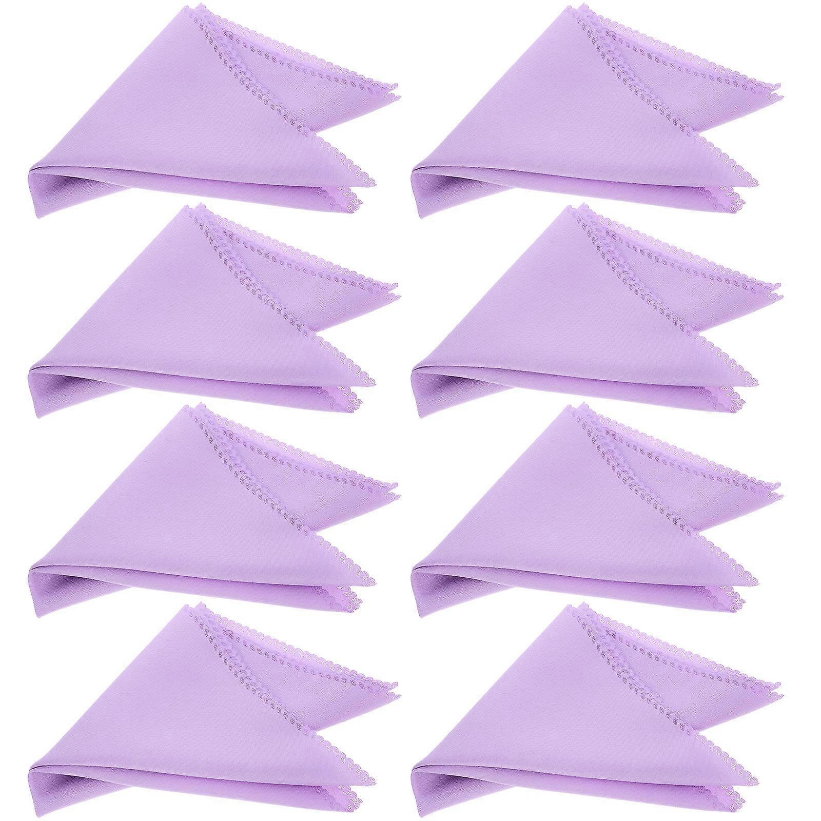 Polyester Napkin For Parties Washable Napkins Square Solid Color Violet 48X48 Cm For Hosts 10Pcs