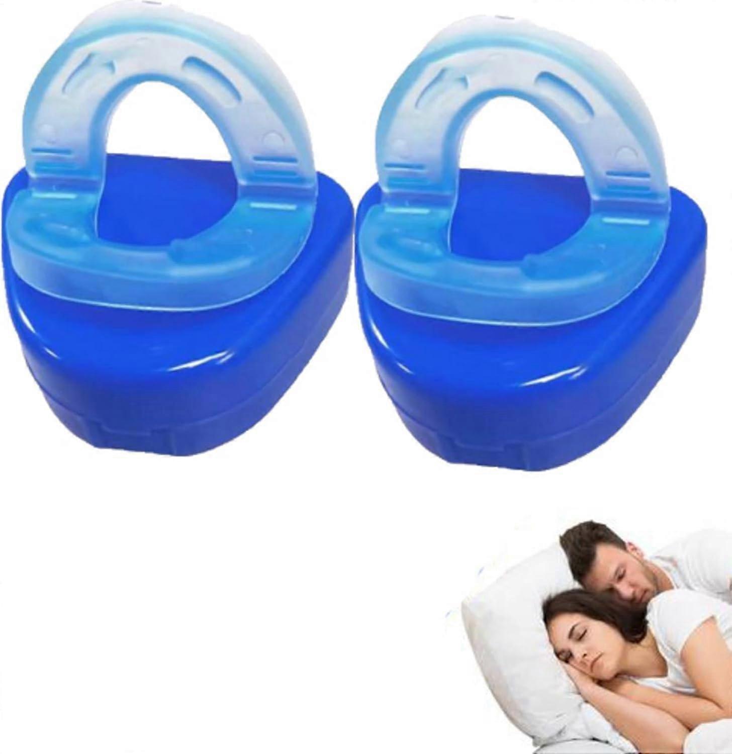 Anti Snoring Mouthpiece Set of 2, Adjustable Snoring Splints, Mouth Guard for Sleep Apnea, Comfortable BPA-Free Material