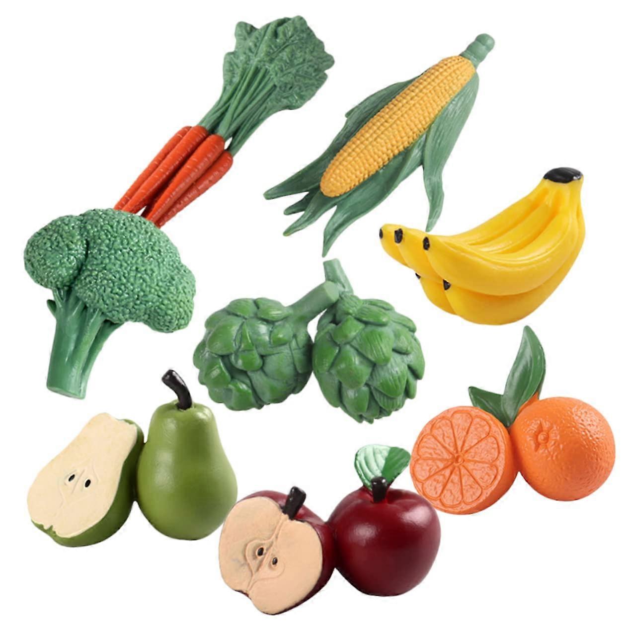 8 Lifelike Artificial Fruit and Vegetable Models for Realistic Kitchen Decor, Home and Business Display, Multi-Color, Durable Material