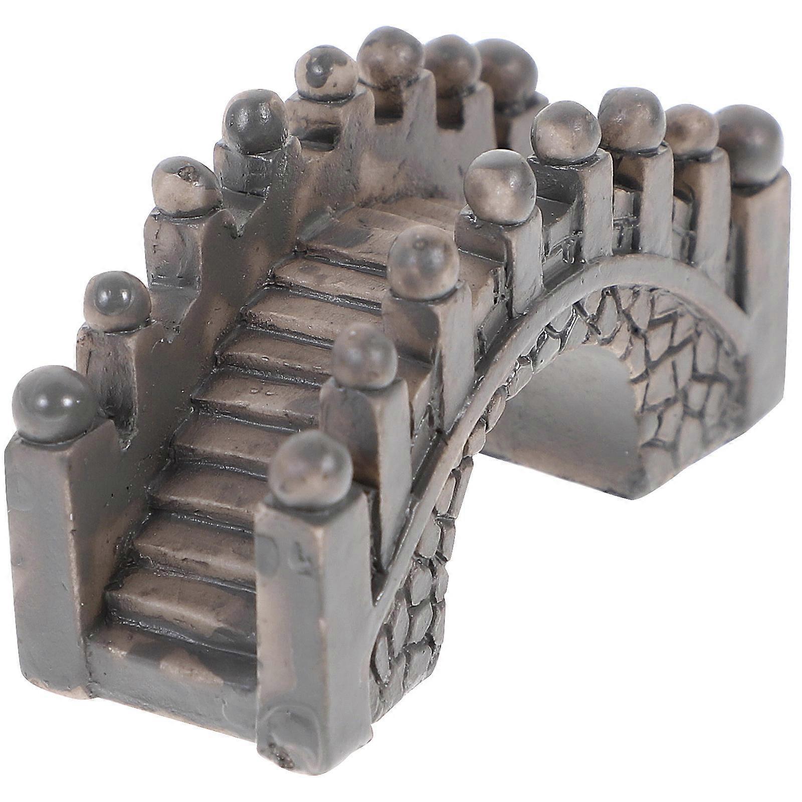 Garden Bridges Small Garden Bridge Ornament For Hobbyists Grey 5.00X2.00X1.50CM 1Pack