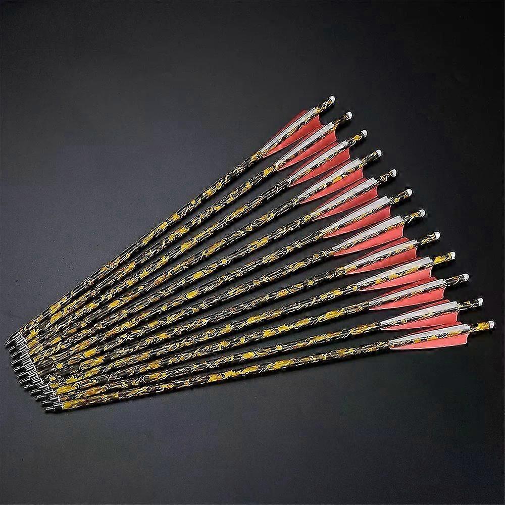 Toparthery 20 Inch 6/12/24 Pcs Arrows 88mm Mixed Carbon Arrow with Plastic Feather Removable Tips Bolts Arrow