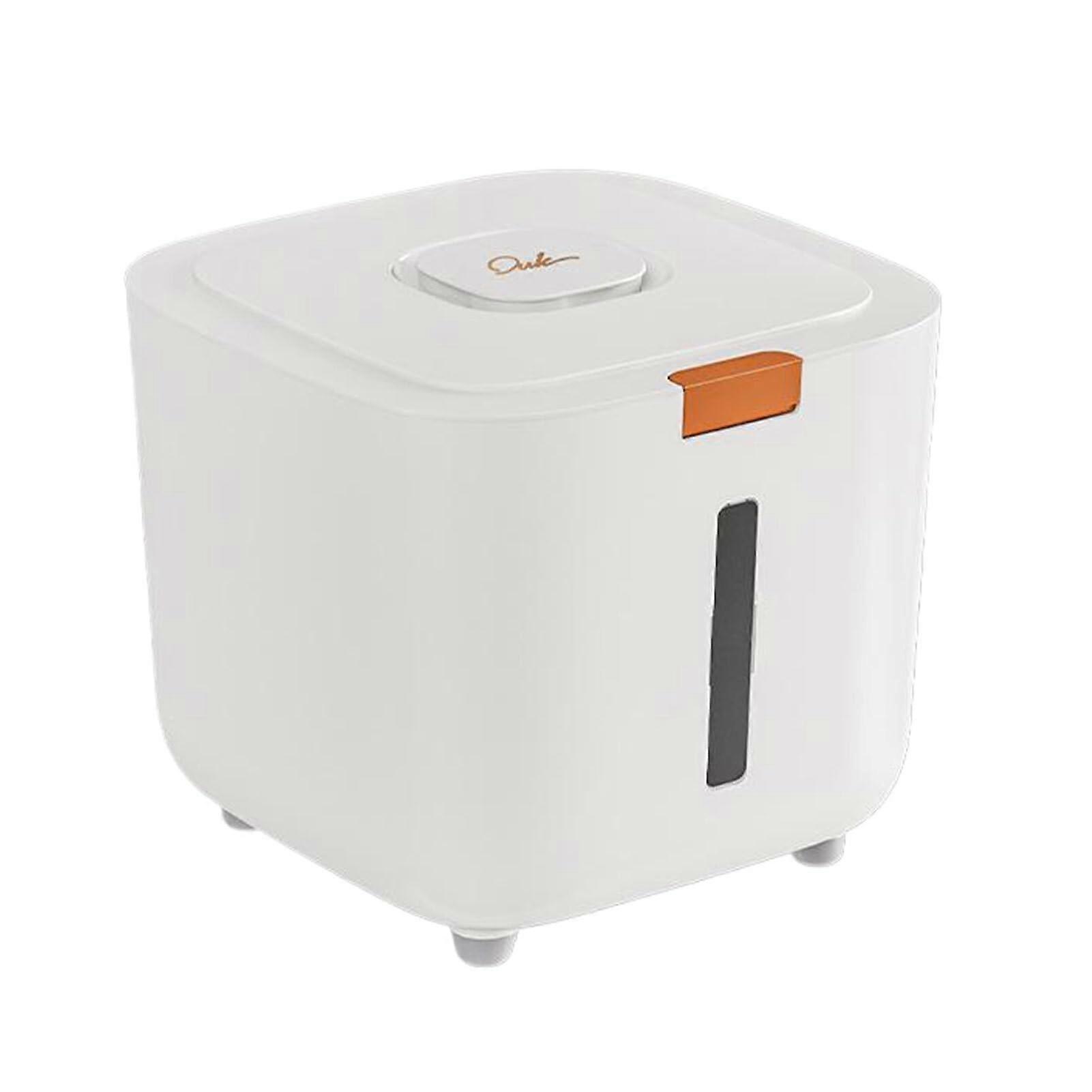 Rice Bucket, Insect and Moisture Resistant, Portable and Household Rice Bucket, PP Flour Storage Jar, Grain Box, White, 10kg